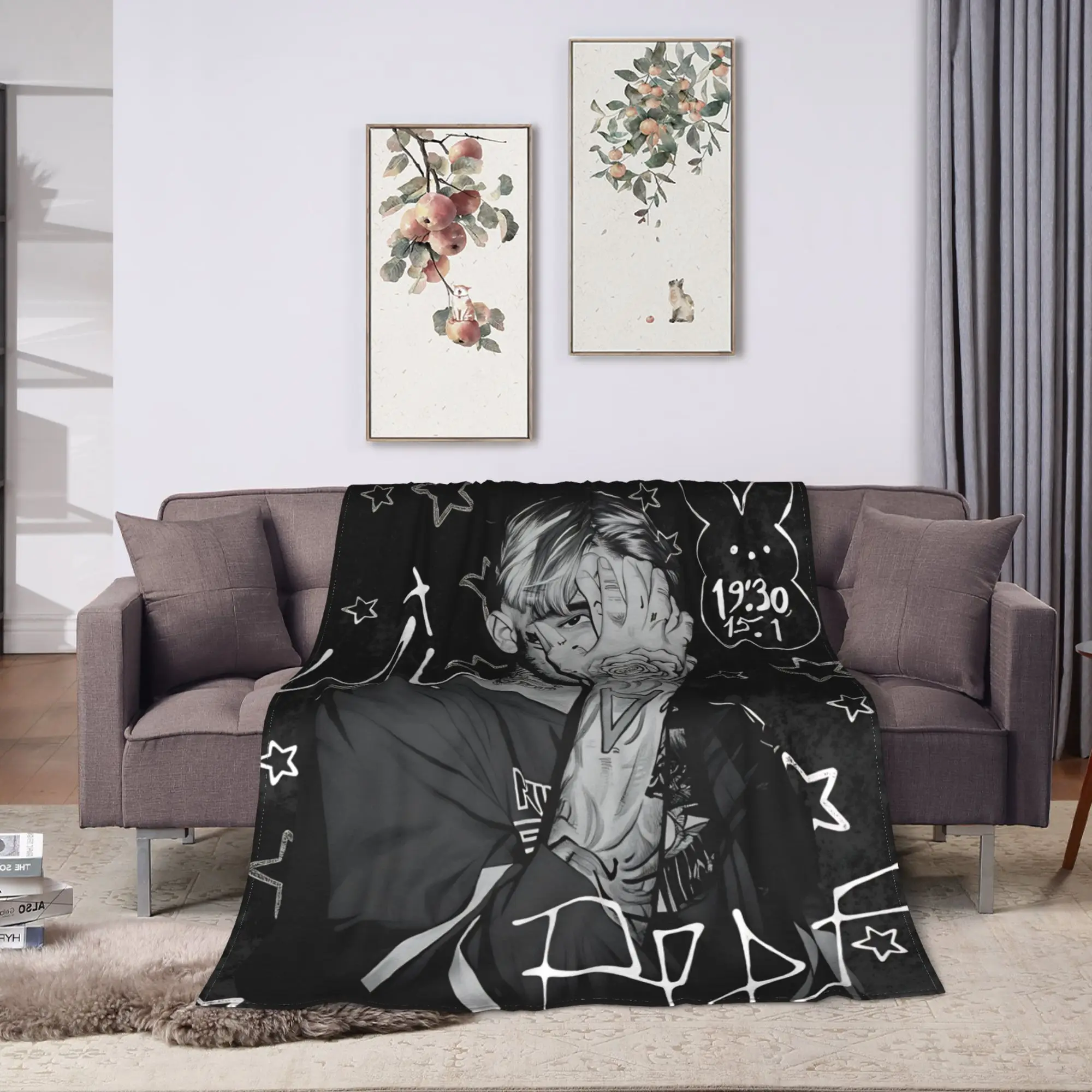 Lil Peep Blanket Quality Super Soft Cool Rapper Printed Bedding Throws Winter Airplane Travel Bedroom Funny Bedspread