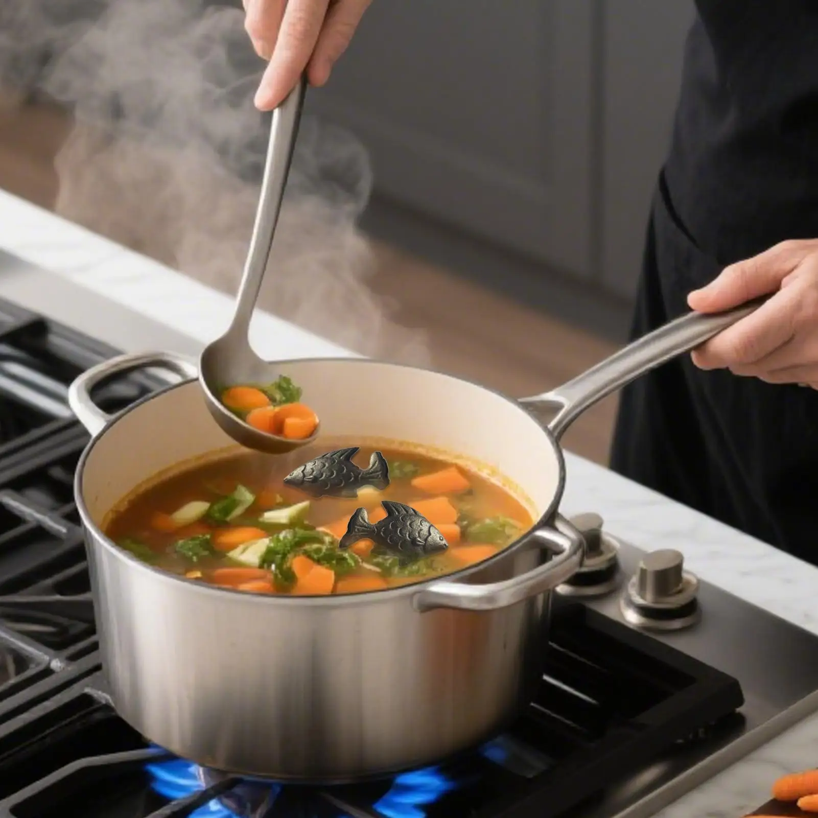 

Инструмент шеф-повара в форме железной рыбы для определения железа, 2 шт., многоразовые кухонные аксессуары, решение для поддержки диетических веществ для пожилых людей