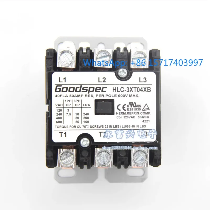 

HLC-3XT04XB 40A 120VAC Goodspec AC Contactor Relay Electric Boiler
