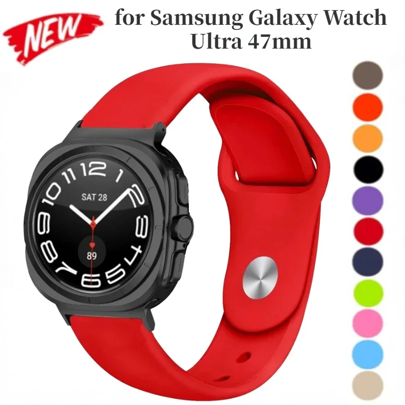 

Soft Silicone Strap For Samsung Galaxy Watch Ultra 47mm Sports Bracelet Accessories For Samsung Watch 8-7 Ultra Wristband Correa
