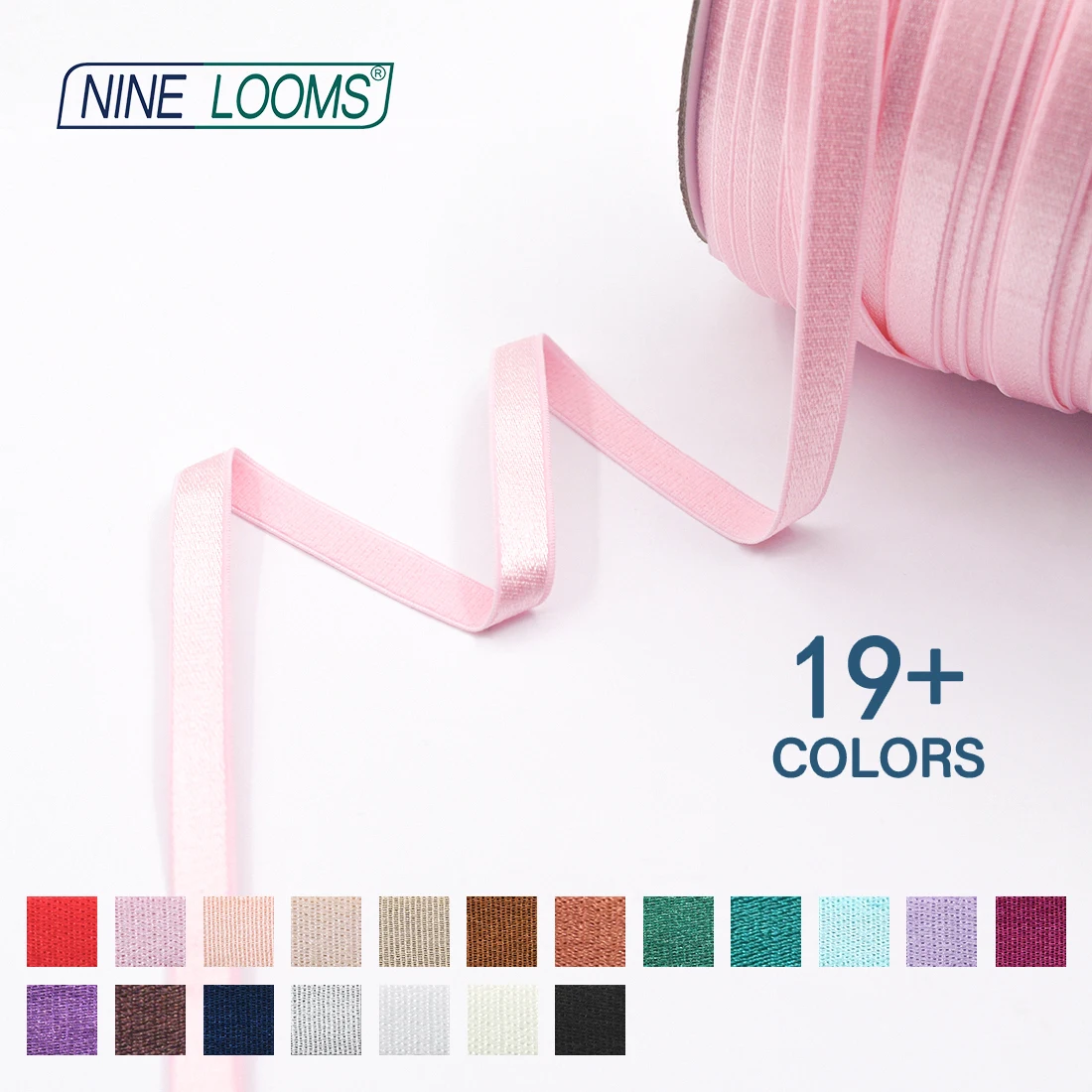 NINE LOOMS BH-Träger, elastisches Band, 3/8 Zoll, 10 mm, glänzendes Nylon-Schulterband, Unterwäsche, Dessous-Herstellung, Nähbesatz, 50, 100 Yard per Spule – Detail 5
