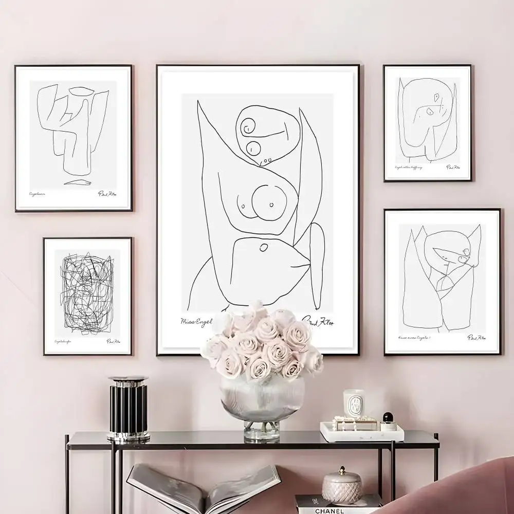 

Modern Abstract Lines P-PAUL Poster Home Living Bed Room Bar Hallway Sticky Wall Art Printing Waterproof Aesthetic Decor