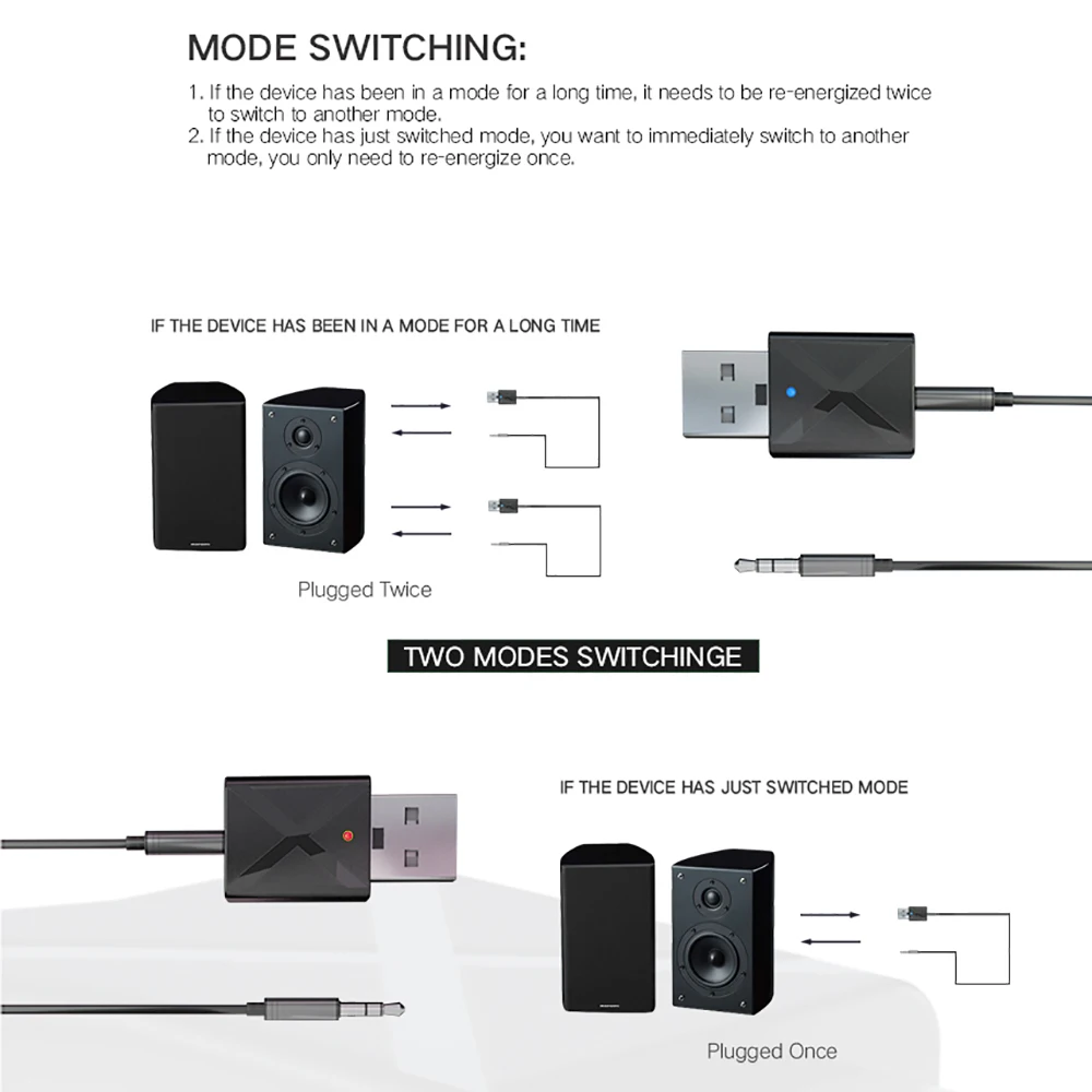 Bluetooth 5.0 Audio Transmitter Receiver Mini USB 3.5mm AUX Jack Stereo Music Wireless Bluetooth Adapter For PC TV Car Speaker