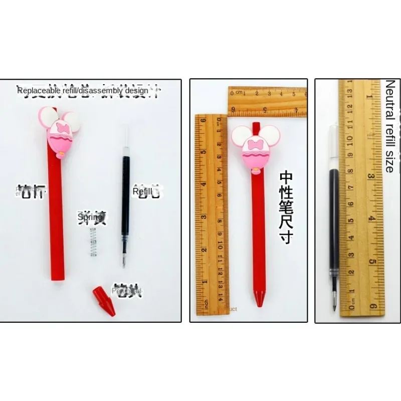 Disney Mickey Mouse Neutral Pen Kawaii Cartoon Christmas Stationery Supplies Kids School Writing Signature Pen Office Stationery