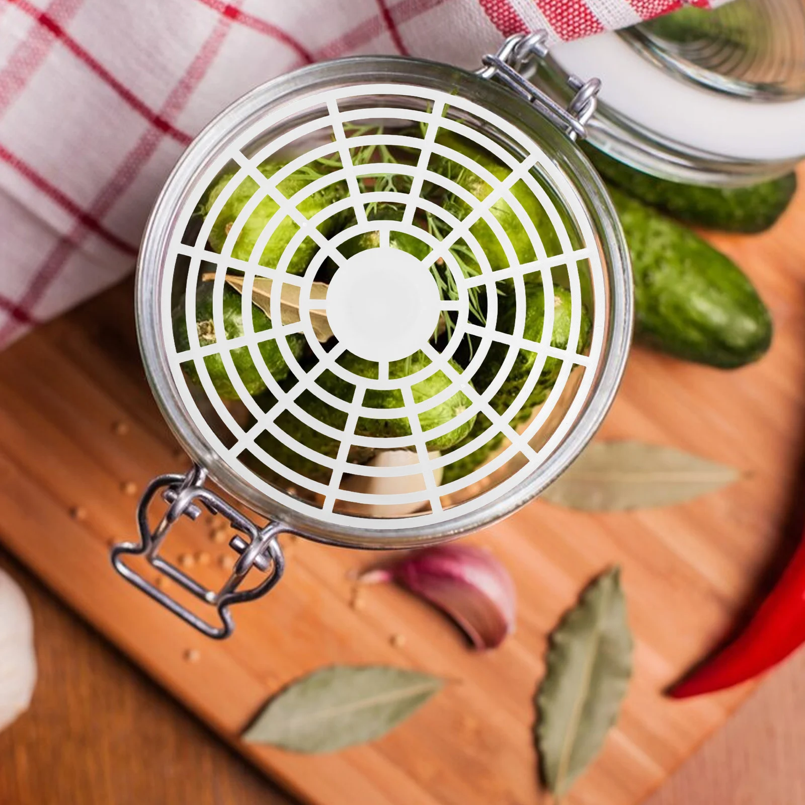 

5Pcs Pickle Jar Fermenting Mesh Press Tool Reusable Fermentation Pressing Tool Vegetable Fixer Wide Mouth Jar Part