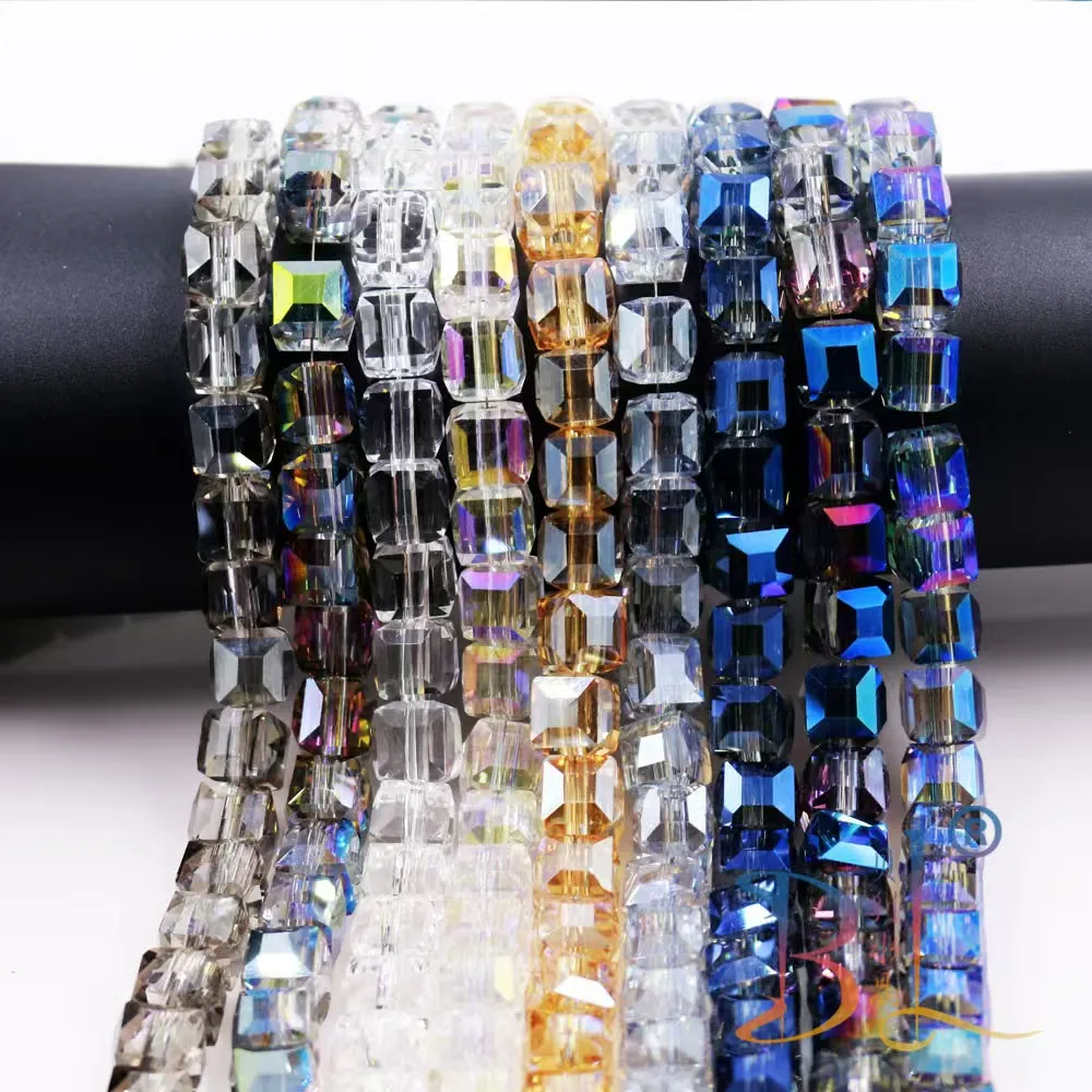 20PCS 10/12mm Cube Kristall Glas Lose Perlen Für Schmuck DIY Machen Spacer Perlen Geeignet für DIY armbänder halsketten schmuck