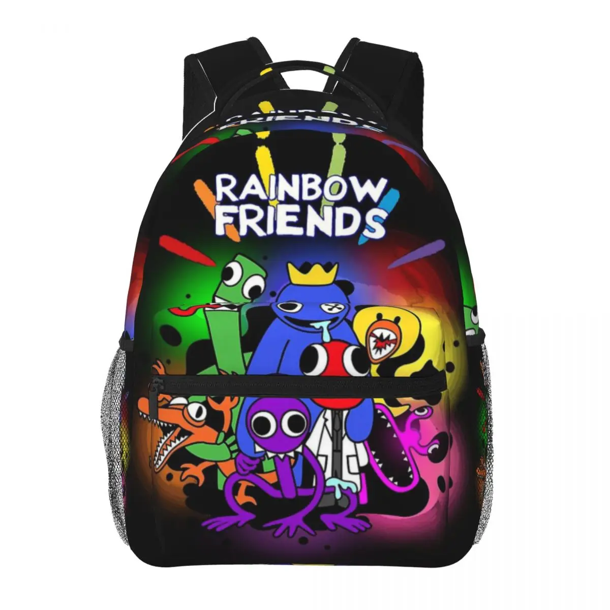 

Rainbow Friends Backpack Student Schoolbag for Men Women Laptop Canvas Bags 16in