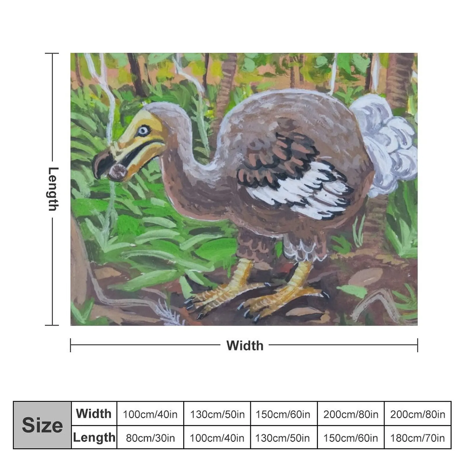 Dodo Gouache Painting Throw Blanket Blankets For Bed valentine gift ideas Decorative Throw Comforter Blankets