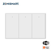 Zemismart WiFi Switch 1 2 3 Gangs Light switches Neutral Required Work with Tuya Smart Life Remote Control US Push Interruptor