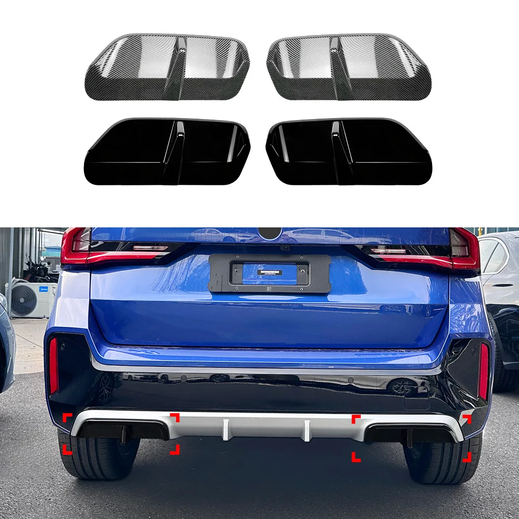 M Performance Style Rear Bumper Diffuser Lip Canards For BMW X1 iX1 U11 M Sport 2023-2025 Rear Exhaust Pipe Trim Splitter