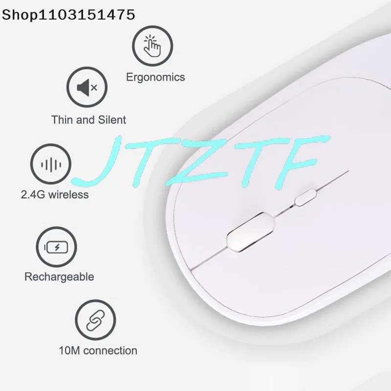 เมาส์ไร้สายบลูทูธ 2.4G ชาร์จเงียบคลิกเมาส์ไร้สายสำหรับคอมพิวเตอร์แล็ปท็อปพีซีแมคบุคเกมเมาส์สำนักงาน 1600DPI