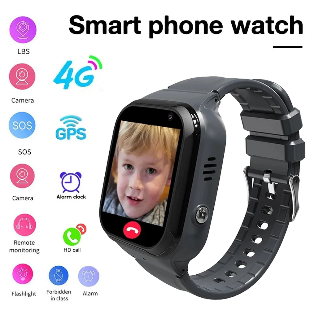 Kids Smart Watch 4G Sim Card Call Video LBS Tracker Location SOS Camera Voice Chat Smartwatch For Children Gift For Boys Girls