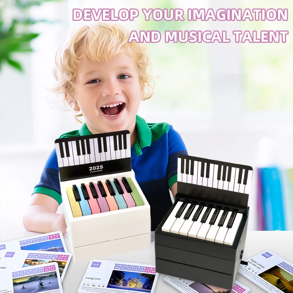 2025 15 Keys Piano Calendar Playable Desk Calendar Bluetooth Piano Calendar Playable Piano Desk Calendar Desktop Ornaments
