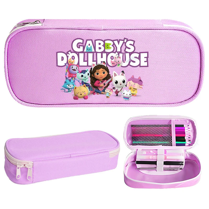 Gabby Dollhouse Children Pencil Cases Cartoon Pen Bags Anime Stationery Box Kids Boys Girls School Study Supplies Birthday Gift