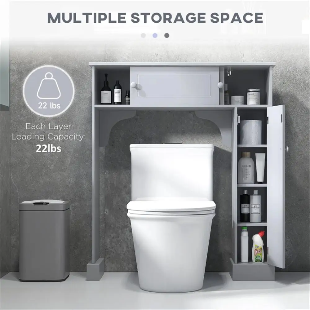 Gray Bathroom Storage Cabinet - Elegant Organizer for Home | Fast Shipping via
