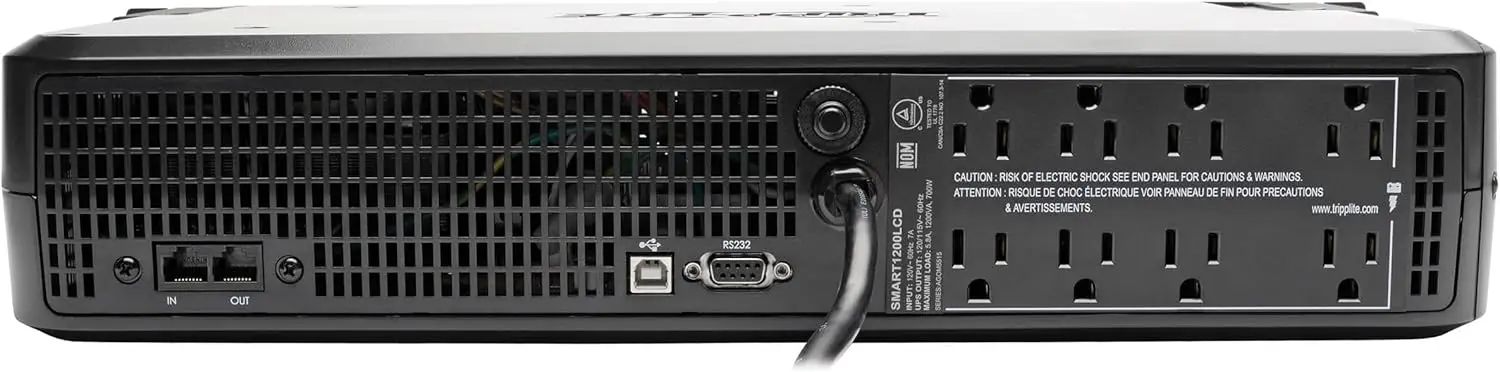 Rack Mount UPS Battery Backup, 900W, 8 Outlets, PWM Sine Wave, Short Depth 2U Rackmount UPS, AVR,