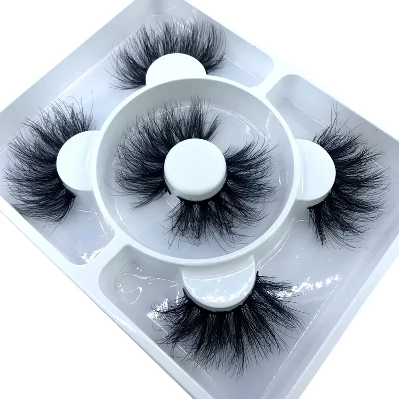 3 pairs of 25mm 3D artificial mink eyelashes short wholesale natural false eyelashes