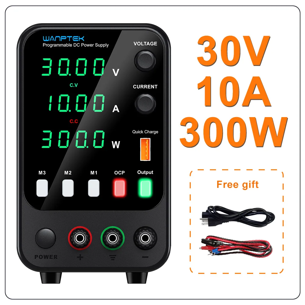 Wanptek DC-Labor-Netzteil, 30 V, 60 V, 120 V, einstellbarer Spannungsregler, voreingestellter Spannungsstrom, Doppeleingangsspannung, 220 V/110 V