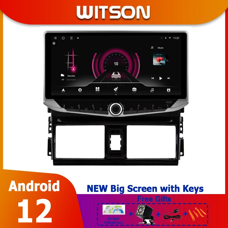 

Car Radio GPS Audio Navigation For TOYOTA VIOS 2014-2016 Multimedia Player 10.88 inch Screen button Phone Holder