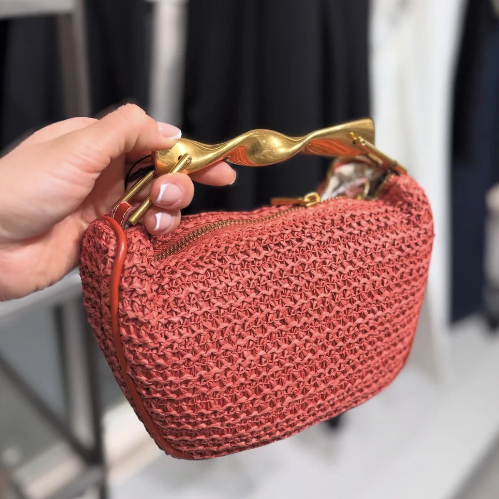 

Mini Straw Saddle Bag For Women Luxury Designer Handbag Purse 2025 New In Papyrus Woven Sequined Top Handle Chain Strap Shoulder