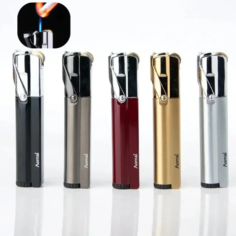 

Metal Flip Lock Fire Switch Retro Grinding Wheel Ignition Windproof Blue Flame Direct SprayLighter PortableOutdoorMulti-purpose