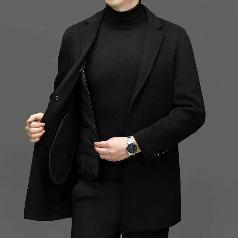 

Мужское шерстяное пальто в стиле Old Money со съемным пышным жилетом и подкладкой, дизайнерские пальто, мужская вневременная одежда, зимний наряд в британском стиле