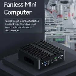 Helorpc Industrial Mini PC Intel N100 Support Win10 Linux Pfsense Firewalls Soft Router 4xLAN Ports RS485 RS232 Fanless Computer