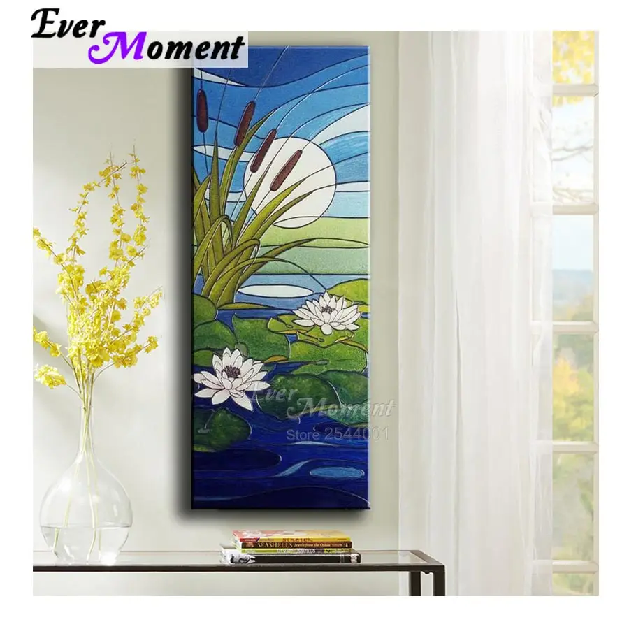 Ever Moment 3D Daimond Painting Lotus Lily Water Diamond Embroidery Flower 5D DIY Diamond Painting Full Drill Resin ASF875