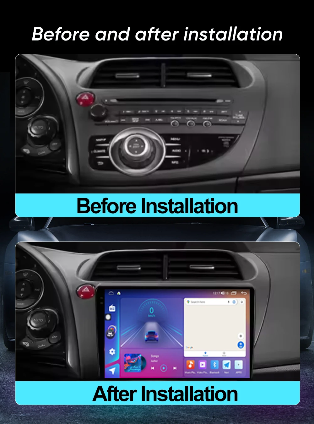 Car Radio For Honda Civic Hatchback 2006-2011 Carplay Android Auto Player GPS Navigation Video 4G WIFI 2Din DVD 5G Head Unit