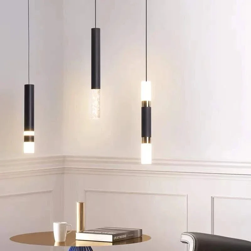 

Modern LED Pendant Lights Home Indoor Chandeliers For Living Room Office Decor Hanging Lamp Black Bedside