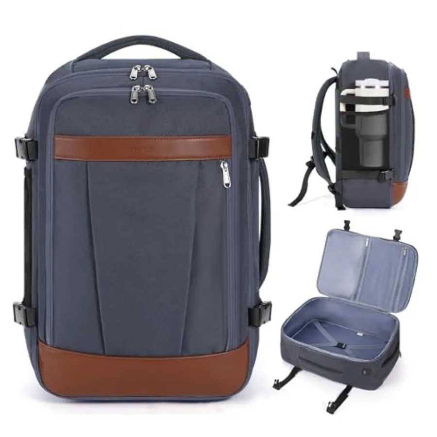

ECOHUB 19" Travel Backpack for Men Personal Item Travel Bag TSA Friendly Business Computer Bag with USB Charging Port and Wet C