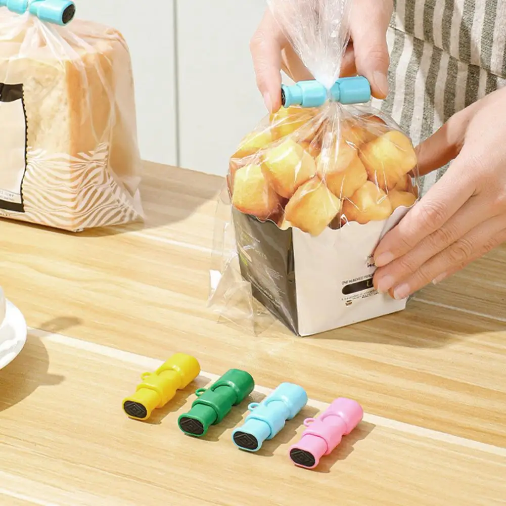 6Pcs Sealing Clip Set Food Bag Squeeze Clips Non-Slip Grip Food Fruit Bread Bag Clamp Easy to Use Lock Release Bread Bag Sealer