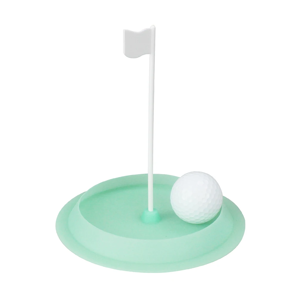 Golf Practice Hole Putting Cup All Direction Soft Rubber with White Target Flag Golf Hole Cup Blue Green and red Training Aids