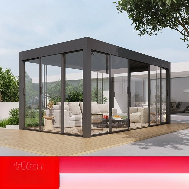 

Intelligent electric telescopic aluminum alloy gazebo sun room modern outdoor villa courtyard awning outdoor