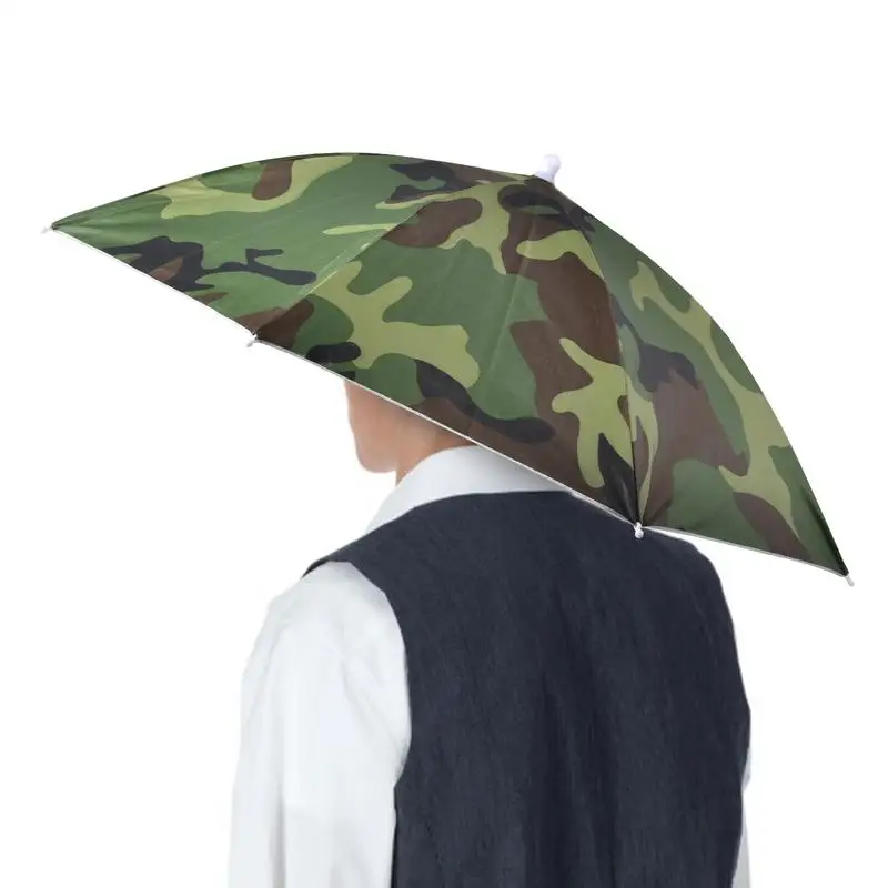 Outdoor Foldable Head Umbrella Hat Anti-Rain Anti-Sun Headwear Sun Cap Fishing Golf Cycling Hiking Umbrella Hat For Outdoor ﻿