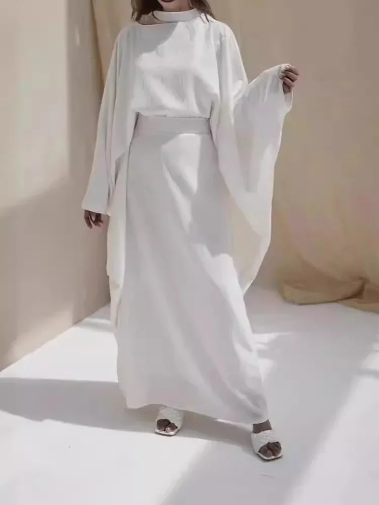 Robe Abaya pour femmes musulmanes, manches chauve-souris, ceintures Jalabiya, Maroc, Dubaï, Eid, Kaftan éducatif, Islam, Robe longue arabe, 2025