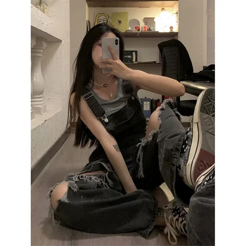 MEXZT Streetwear Denim Overalls Women 5Xl Y2K Vintage Hole Wide Leg Jeans Jumpsuit Summer High Waist Loose Casual Suspended Trousers MEXZT Streetwear Denim Overalls Women 5Xl Y2K Vintage Hole Wide Leg Jeans Jumpsuit Summer High Waist Loose Casual Suspended Trousers