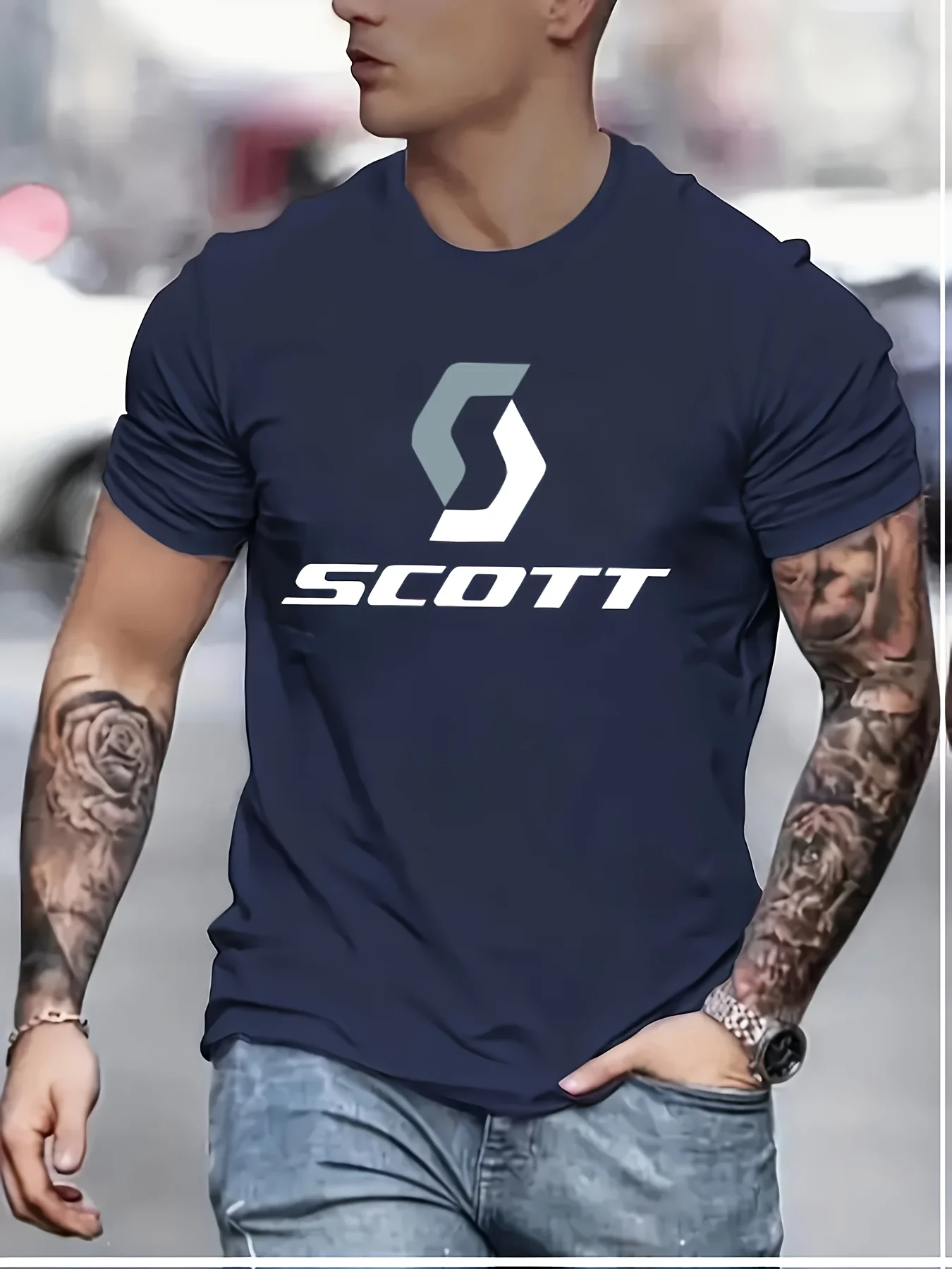 Camiseta deportiva transpirable con estampado de nuevas letras para hombre, Camiseta de algodón de manga corta a la moda de ocio, ropa de calle de marca de verano