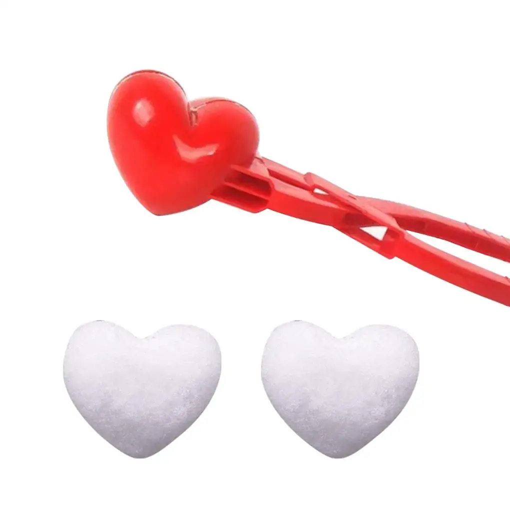 1 Set Snowball Maker Snowman Duck Heart Shape Clip Mold Plastic Winter Brick Mold Shovel Toys for Kids Outdoor Sports