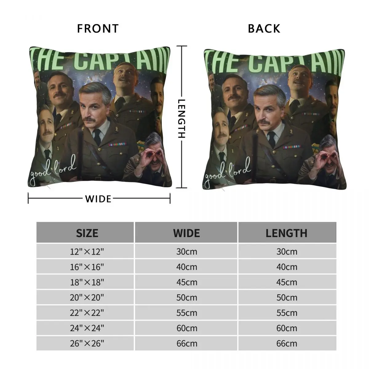 The Captain BBC Ghosts Square Pillowcase Polyester Linen Velvet Pattern Zip Decor Sofa Seater Cushion Cover Wholesale