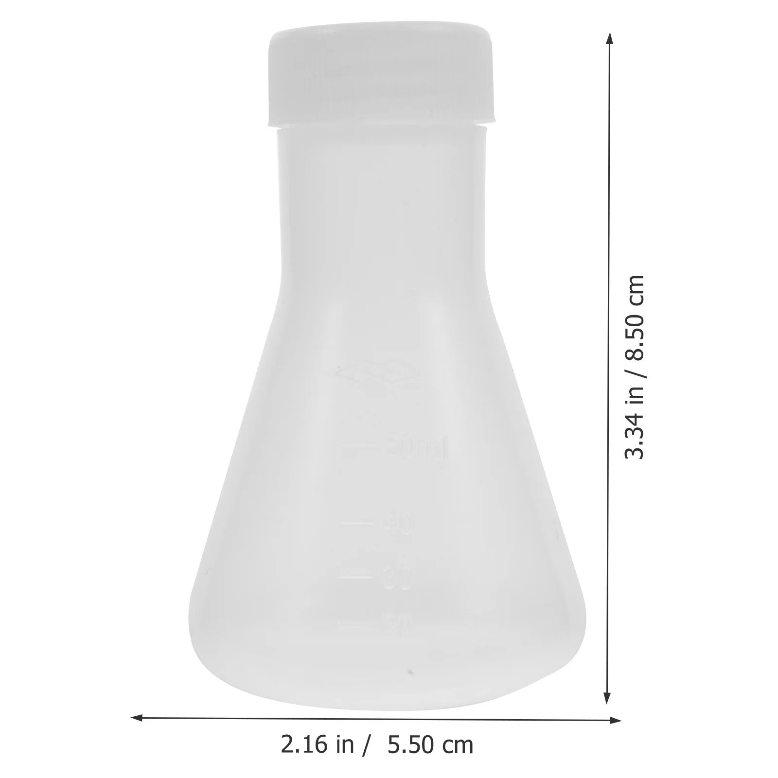 10Pcs Transparent Conical Flask Plastic Erlenmeyer Flask with Lid for Science Lab Experiment Education 50Ml Experiment Supply