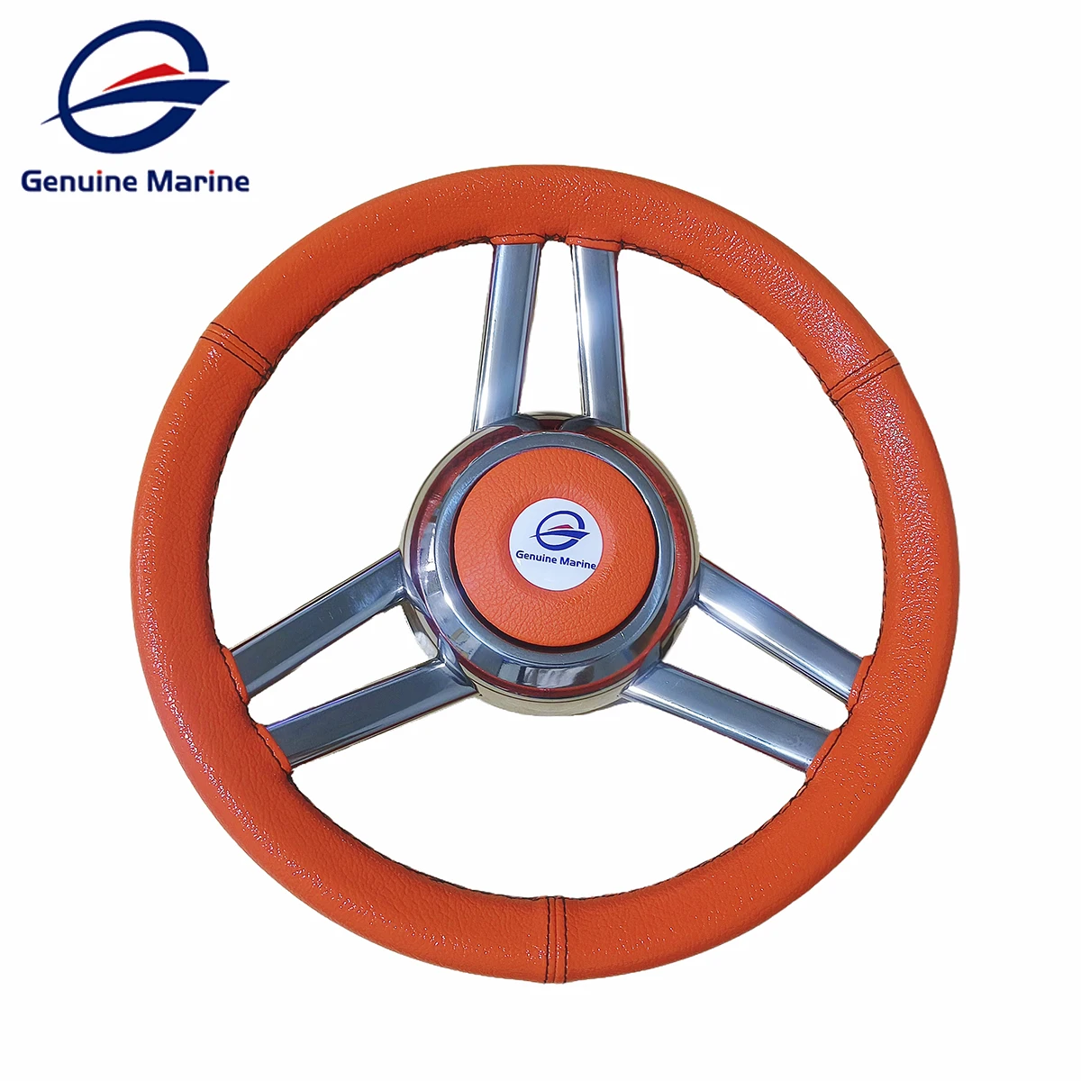 Genuine Marine 3/4'' Tapered Shaft Marine Steering Wheel 11.8Inch/300mm Non-directional For Yacht Boat Accessories Black/Orange