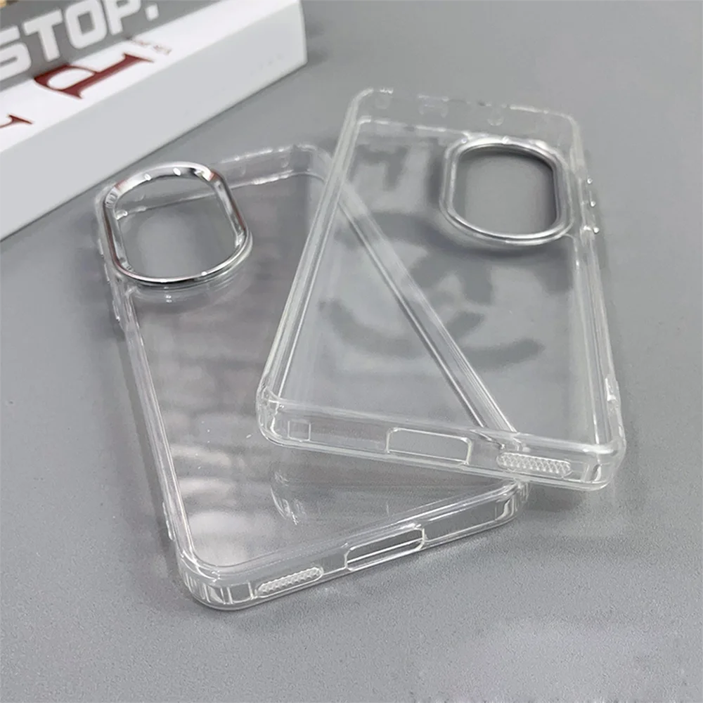 100 90 لايت حافظة كروم زر حلقة الكاميرا غطاء شفاف لهاتف Honor 60 SE 70 Pro 80 200 300 Slim Phone Funda Coque Capa #5