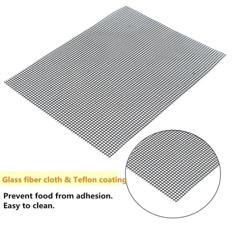 JJYY outdoor bbq grilling net grilling grid mat Teflon non-stick high temperature resistant grilling grid mat barbecue mat