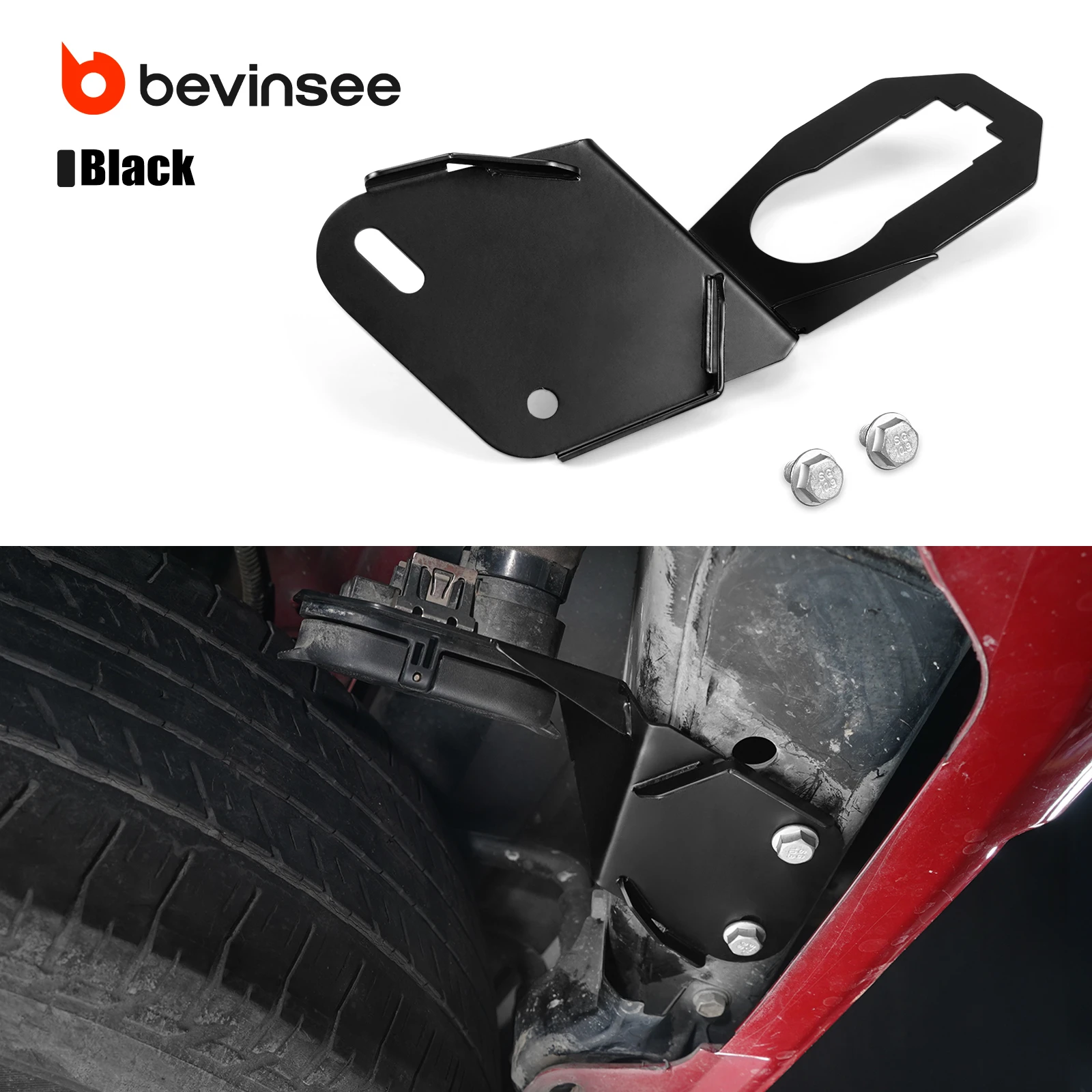 

BEVINSEE Steel Trailer Wiring Connector Relocation Bracket for Toyota 4Runner 2014-2024, Car Exteior Accessories