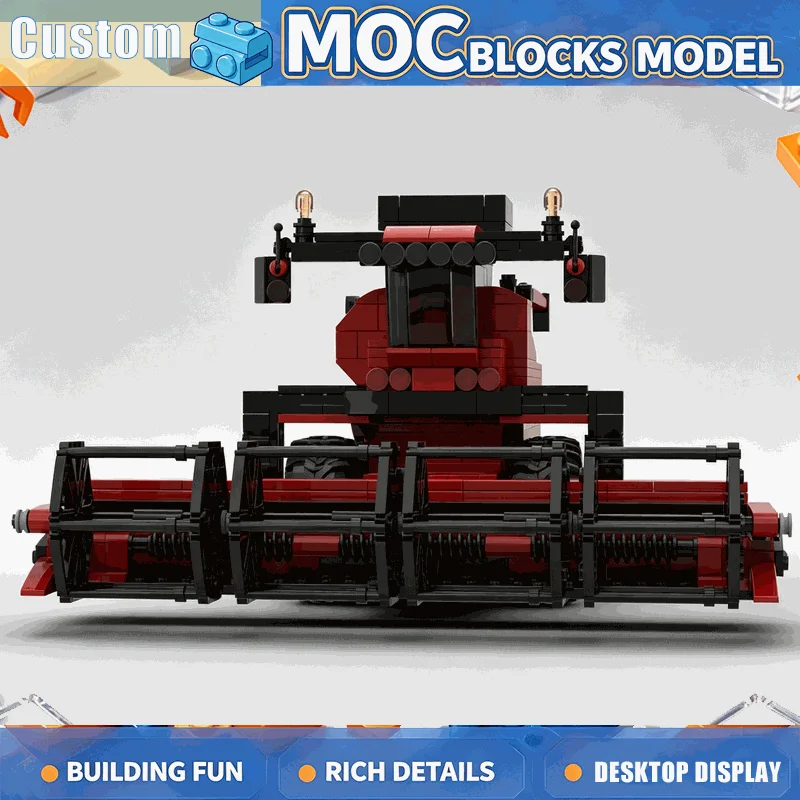 614PCS Agricultural Combine Harvester Building Blocks MOC Custom Farm Machine Model DIY Assembly Creative Educational Toy Gift