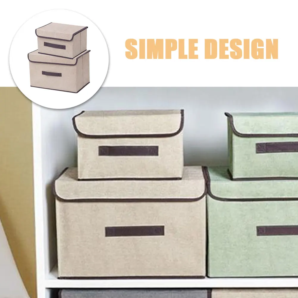 

3 Sets Foldable Closet ganizer Dustproof Storage Box Large Small Size White Non woven Bins Clothes ganizer Toy Container