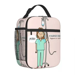 Insulated Lunch Bag Cooler Bag Meal Container Enfermera En Apuros Doctor Nurse Medical Lunch Box Tote Food Storage Bags Beach