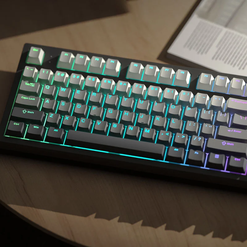Imagem -04 - Teclado Mecânico Gradiente Pbt Luz Brilhante Através da Impressão Frontal Dia Polar Retroiluminado Rgb 61 68 75 84 87 89 96 100 108 Chaves