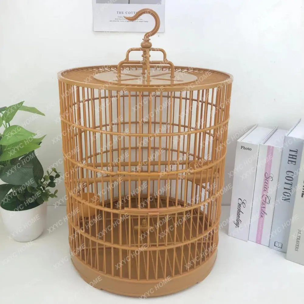 

Tiger Skin Xuanfeng Portable Luxury Bird Peony Parrot White Eye Red Son Lovesickness Siskin Finch Ornamental round Bird Cage